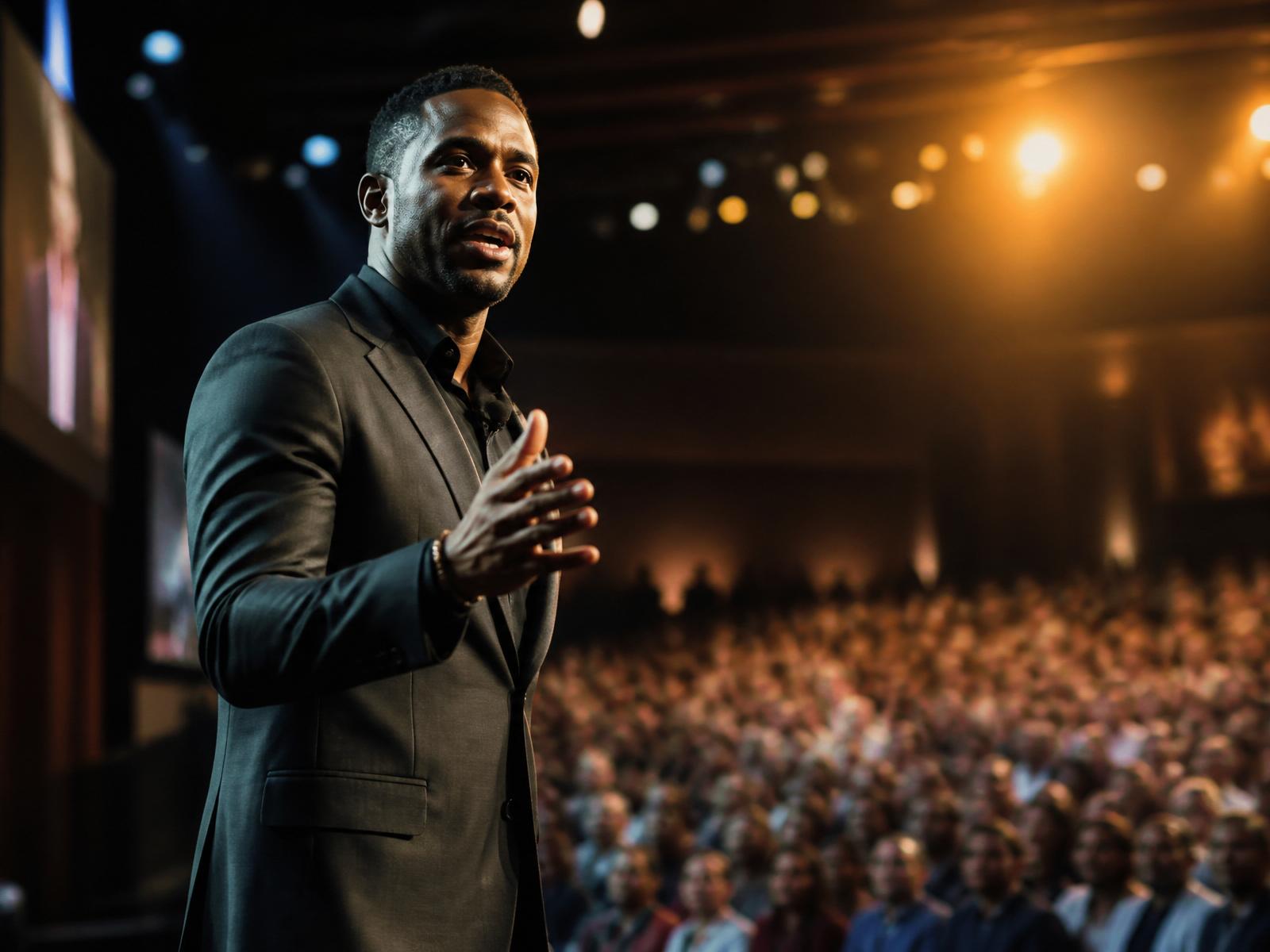 Terrance K. Ellison delivering a keynote on stage